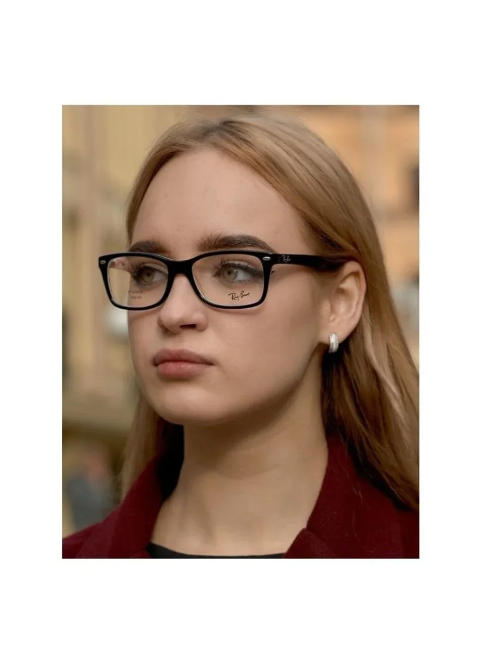 Ray Ban RX5228 5014 Square Eyeglasses 50mm – Black on White